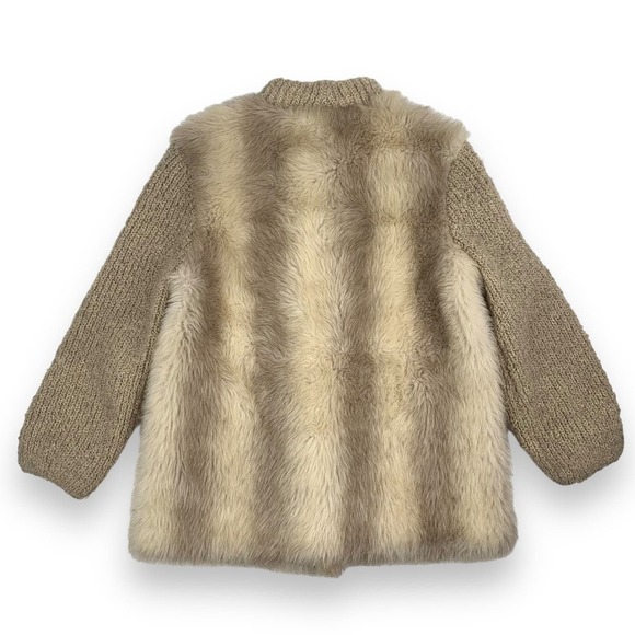 ❌SOLD❌1950's faux fur with knitted wool sleeve coat by DUBROWSKY & PERLBINDER - Picture 8 of 14